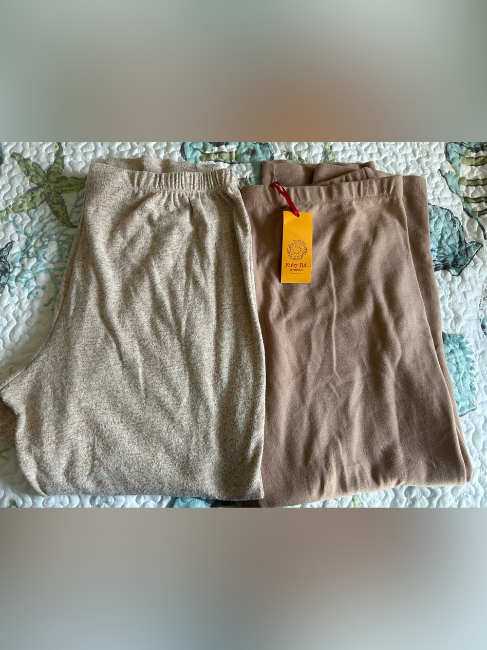 Ruby Rd. Women's Beige & Taupe Knit Joggers - 2-Pack NWT